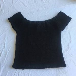 Brandy Melville Ruched Crop Top off the Shoulder